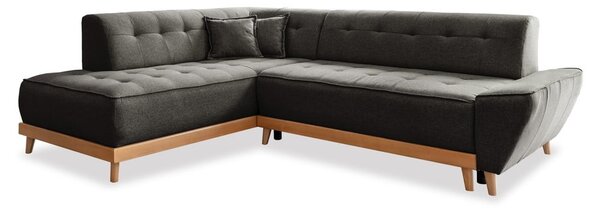 Divano letto angolare grigio scuro L, angolo sinistro Dazzling Daisy - Miuform