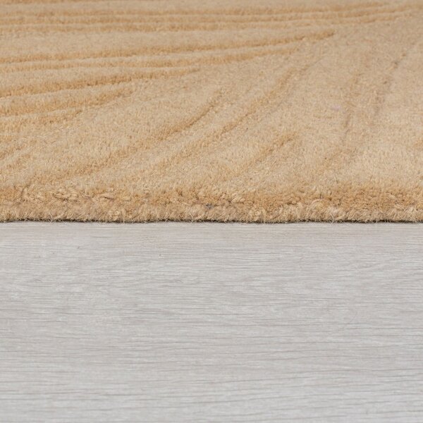 Tappeto in lana marrone chiaro 160x230 cm Lino Leaf - Flair Rugs