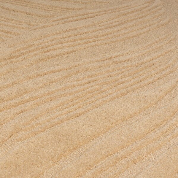 Tappeto in lana marrone chiaro 160x230 cm Lino Leaf - Flair Rugs