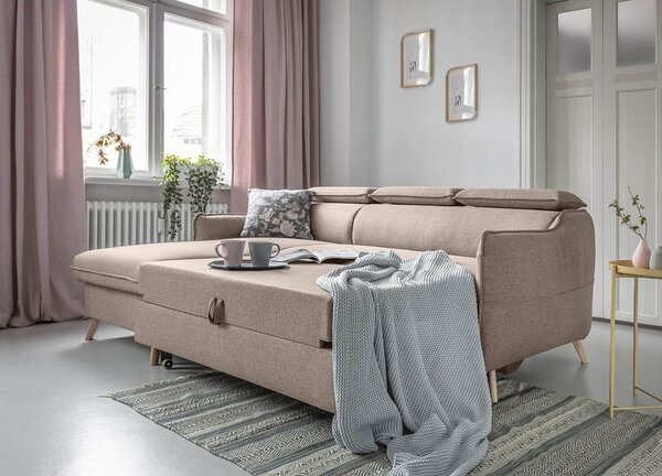 Divano letto angolare beige (angolo sinistro) Sweet Harmony - Miuform