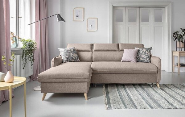 Divano letto angolare beige (angolo sinistro) Sweet Harmony - Miuform