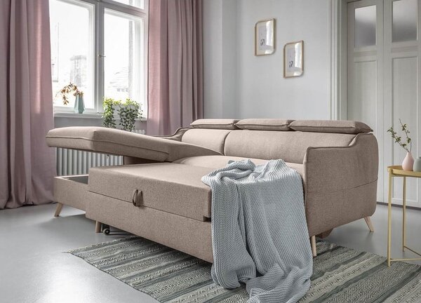 Divano letto angolare beige (angolo sinistro) Sweet Harmony - Miuform