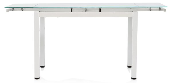 FREDERICK - tavolo da pranzo moderno allungabile in metallo e vetro cm 70x110/140/170x75 h
