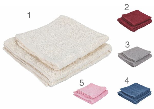 Set 2 asciugamani da bagno grande e piccolo in cotone