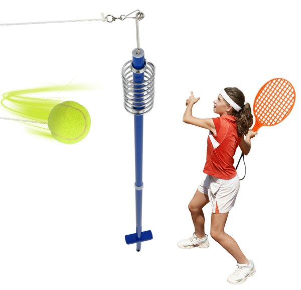 Costway Set gioco da esterno con palla oscillante e 3 livelli di altezza regolabili, Set portatile di tetherball