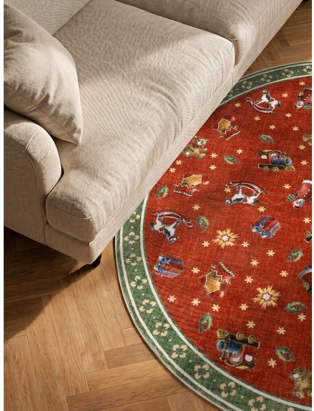 Tappeto rotondo rosso/verde a tema natalizio ø 200 cm Toy's Delight Nostalgic Noel Red Green – Villeroy&Boch