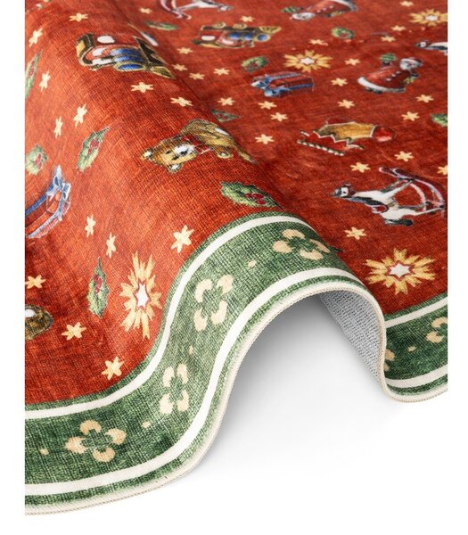 Tappeto rotondo rosso/verde a tema natalizio ø 200 cm Toy's Delight Nostalgic Noel Red Green – Villeroy&Boch