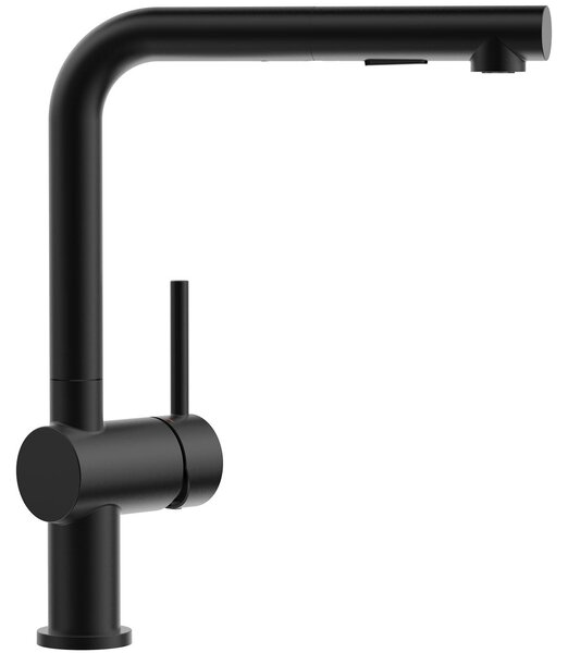 Solidchoice - Rubinetto da cucina con erogatore e rotazione a 360° in acciaio inossidabile nero