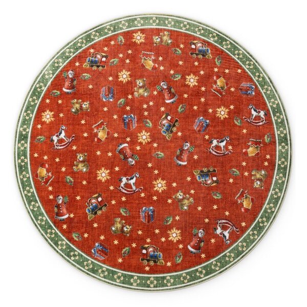 Tappeto rotondo rosso/verde a tema natalizio ø 200 cm Toy's Delight Nostalgic Noel Red Green – Villeroy&Boch