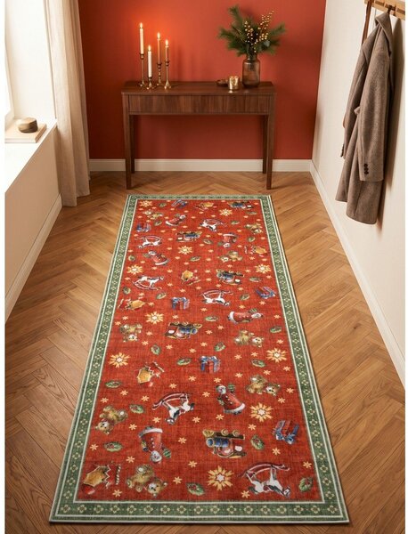 Passatoia rossa/verde a tema natalizio 80x200 cm Toy's Delight Nostalgic Noel Red Green – Villeroy&Boch