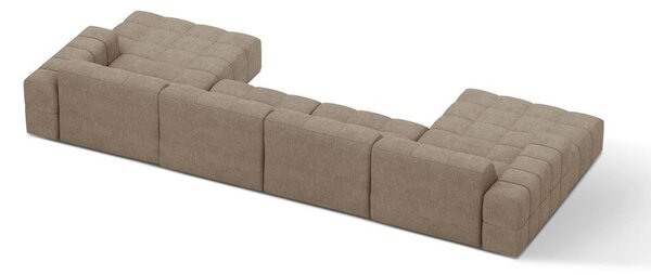 Divano angolare beige (a U) con rivestimento in ciniglia Chicago – Cosmopolitan Design
