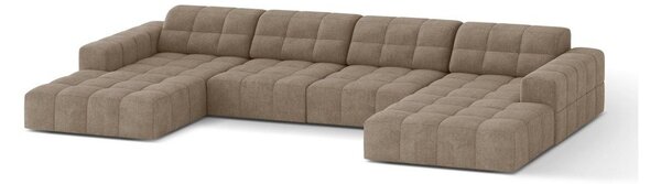 Divano angolare beige (a U) con rivestimento in ciniglia Chicago – Cosmopolitan Design