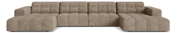 Divano angolare beige (a U) con rivestimento in ciniglia Chicago – Cosmopolitan Design