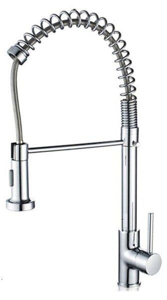 Solidchoice - Rubinetto da cucina estraibile con 2 funzioni e rotazione a 360° in cromo