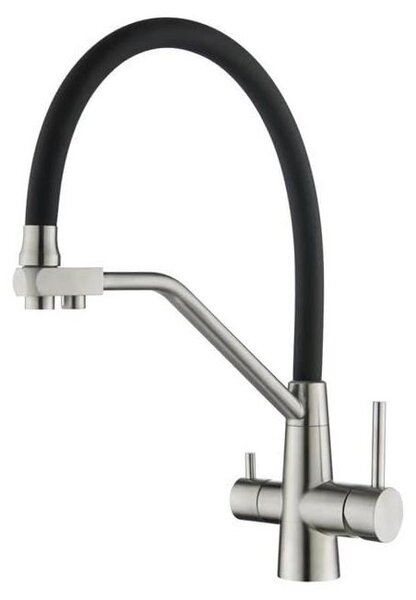 SolidKeus - Rubinetto da cucina 3-in-1 con doccetta estraibile e rotazione a 360°
