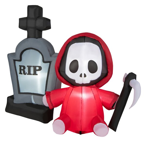 Costway Fantasma gonfiabile spaventosa per Halloween con luci LED, Decorazione gonfiabile con 4 paletti 2 corde 150cm