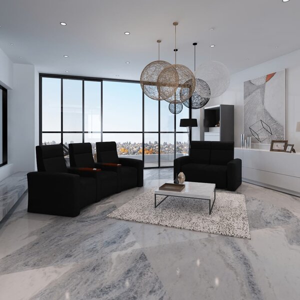 Luxury Home Cinema divano reclinabile 2 + 3 posti nero