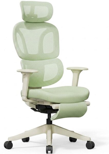 Sedia da ufficio ergonomica BS5LG-M2, con poggiapiedi, verde