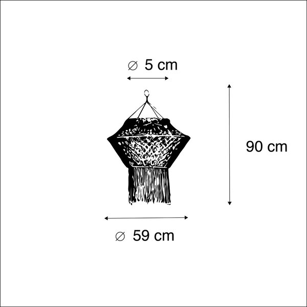Paralume in macramè naturale 90 cm