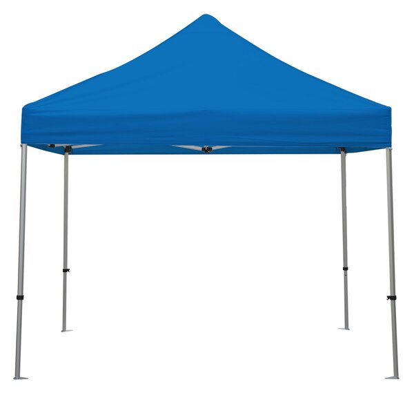 Gazebo richiudibile pieghevole Struttura in Alluminio 3 x 3 altezza totale 3 mt tessuto in Poliestere x L'esterno altezza regolabile in 5 livelli. colore Blu