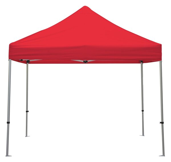 Gazebo richiudibile pieghevole Struttura in Alluminio 3 x 3 altezza totale 3 mt tessuto in Poliestere x L'esterno altezza regolabile in 5 livelli. colore Rosso