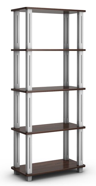 Costway Scaffale multiuso a 5 livelli per casa garage magazzino, Organizer compatto con ripiani aperti e piatti Marrone