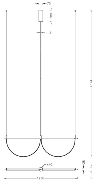 MAXLIGHT P0689 - Lampadario LED su cavo VICTORIA LED/40W/230V CRI 90 dorato