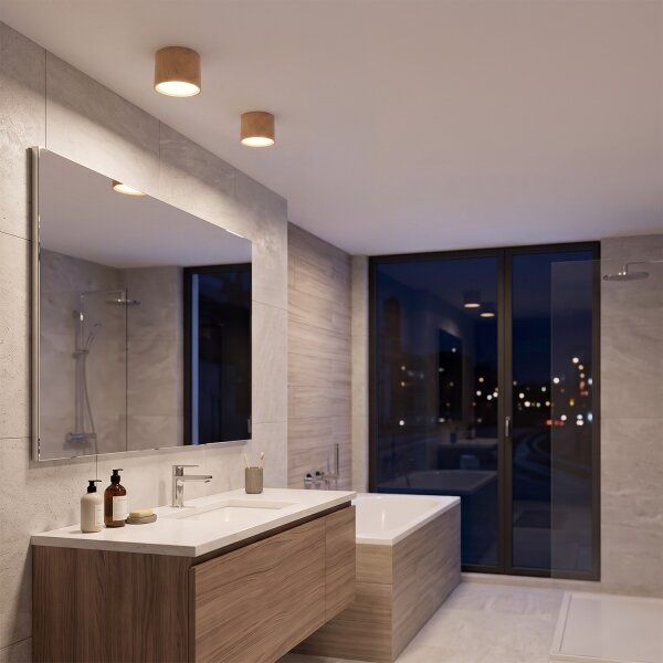 BRILAGI - Faretto per bagno SMOOTH 1xGX53/15W/230V 60x82 mm decor rovere IP54