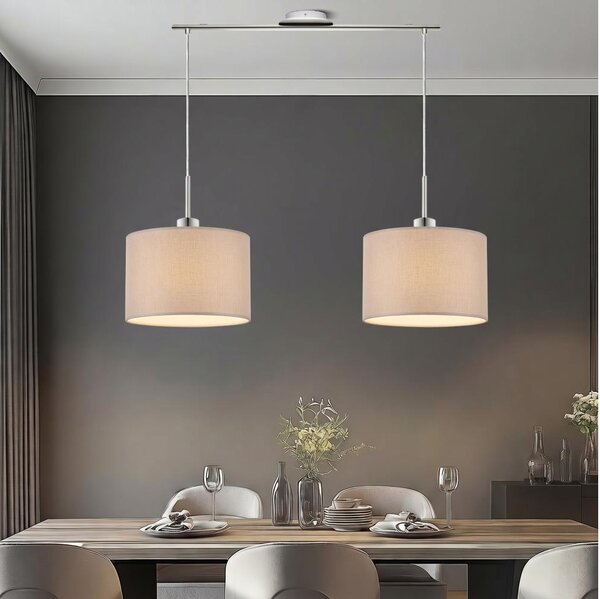 Eglo - Lampadario LED su cavo TUNJA 2xE27/60W/230V beige