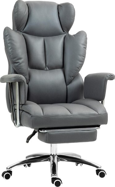 Sedia da ufficio HOMCOM con funzione reclinabile, sedia da scrivania ergonomica, sedia girevole
