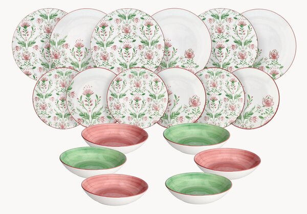 Servizio di piatti in porcellana Madison Lolita, 6 persone, set da 18