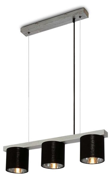 Briloner Leuchten LURI - Lampade a sospensione - 4736034 - Regolabile in altezza - Silver-Crafted - Legno - Attacco E14 max. 25 Watt - 3 luci - 65 x 15 x 136 cm