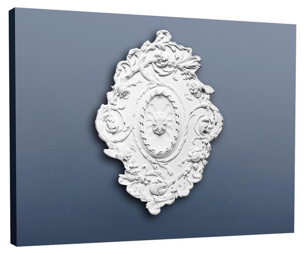Orac R22 Luxxus Rosone da soffitto Rosone Cornice Profilo decorativo Stucco Classico Antico Floreale Decorazione da parete Bianco | 77 Cm Diametro