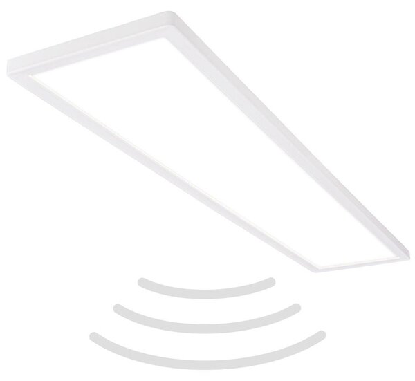 Plafoniera LED ultrapiatta con rilevatore di movimento - IP44 Plafoniera LED per bagno Plafoniera per bagno, pannello a soffitto ultrapiatto per ambienti umidi, 98 x 20 x 3 cm (LxLxH)