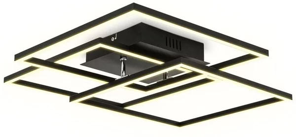 B.K.Licht Plafoniera LED da 40W, 2 cornici orientabili, luce calda 3000K, lampada da soffitto per ufficio Frame, nera