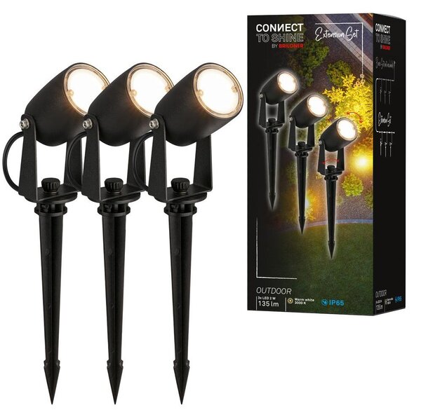 CONNECT TO SHINE Set di espansione Iris con set di 3 faretti da giardino a LED, IP65