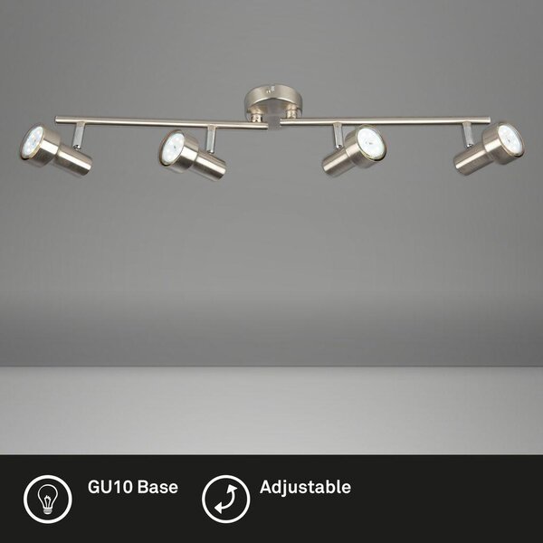 Lampada da soffitto a LED faretto 4xGU10 orientabile 3000K 12W nichel opaco Briloner