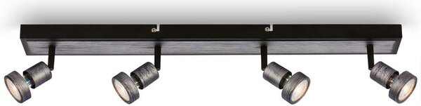 Lampada da soffitto a LED Lampada da soffitto Spot orientabile 4xGU10 4,9W argento antico Briloner