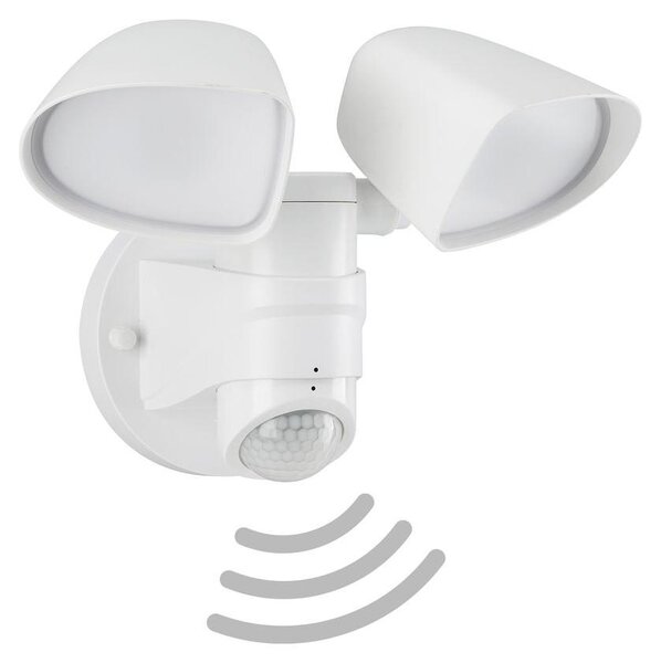 TELEFUNKEN - Lampada da esterno a LED, spot da esterno a parete con sensore, orientabile 10 Watt, 1000 Lumen, 4000 Kelvin luce bianca neutra, IP44, 258x218x160mm (LxWxH), proiezione 160mm, bianco