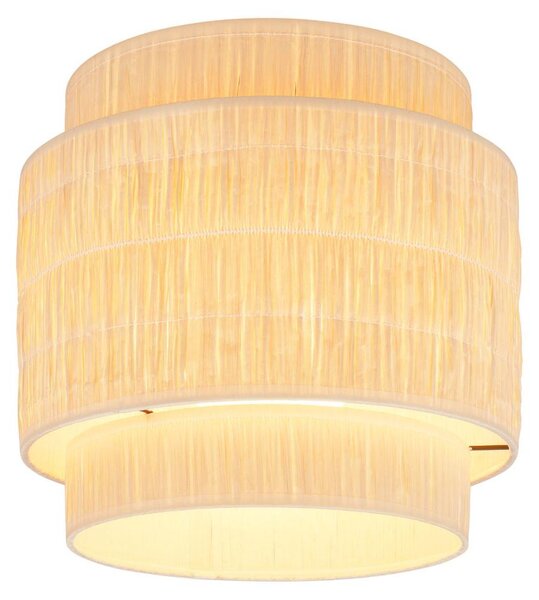 Lampada da soffitto Briloner Papper, paralume in rafia, stile boho, attacco E27, naturale, Ø30 x 32 cm