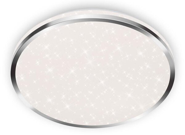 BRILONER ACORUS Lampada da soffitto a LED per bagno, IP44 protezione dagli spruzzi d'acqua, decorazione stellata, luce bianca neutra, colore cromato, 33 x 6,6 cm