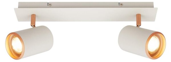 Briloner ERA Plafoniera, orientabile, attacco GU10, 2 luci, grigio chiaro-caffè, 40 x 14 cm