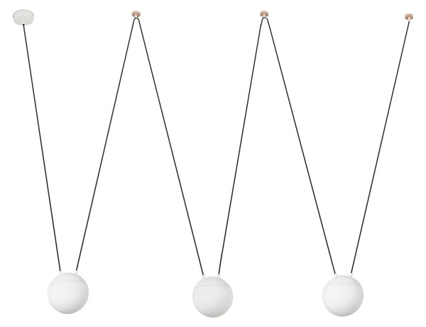 Lampada a sospensione MINE SPACE a 3 luci, bianco