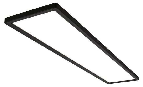 Briloner Tava LED lampada da soffitto 98 cm, piatta, retroilluminata, nera