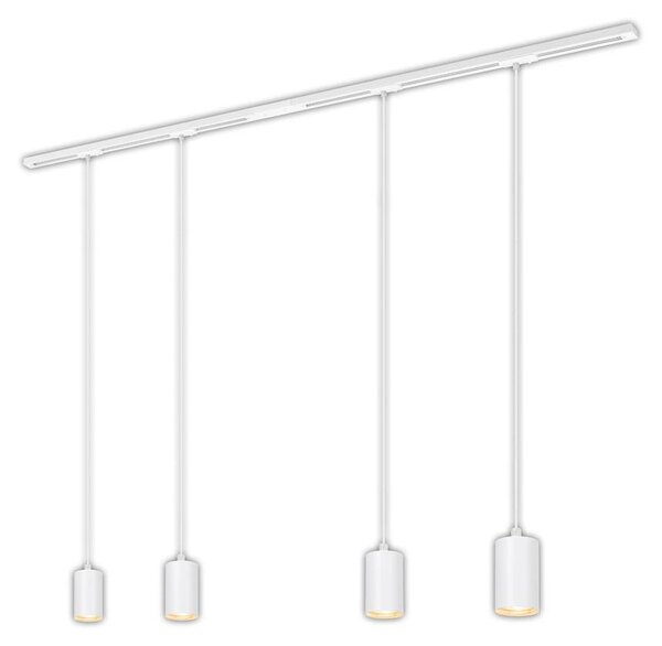 Sistema a binario Briloner Rail, set completo, 4x pendenti GU10, alimentazione, bianco, 1,5 m