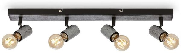 Lampada da soffitto Spot orientabile 4xE27 60W IP20 argento anticato metallo Briloner