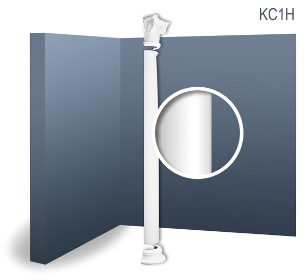 Orac Decor Kc1H Luxxus Mezze Colonne Set completo Colonna decorativa in stucco da parete Classica Antica Forma Rotonda | 2,25 metri