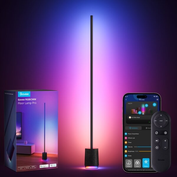 Govee - Lampada LED da terra con altoparlante Pro RGBICWW Wi-Fi + +TC