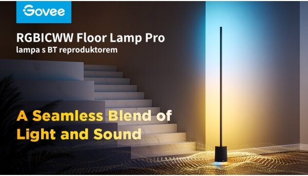 Govee - Lampada LED da terra con altoparlante Pro RGBICWW Wi-Fi + +TC