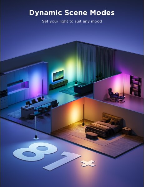 Govee - Lampada LED da terra con altoparlante Pro RGBICWW Wi-Fi + +TC